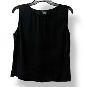 Eileen Fisher 100 Percent Silk Women's Classic Black Sleeveless Blouse